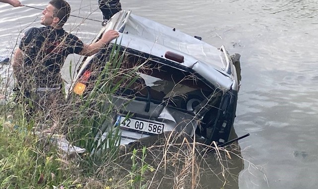 Aksaray’da araç kanala düştü: 1 ölü, 1 yaralı