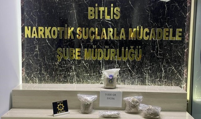 Bitlis’te 9 kilo eroin ele geçirildi   