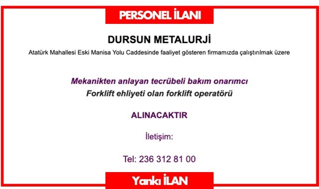 Personel Aranıyor