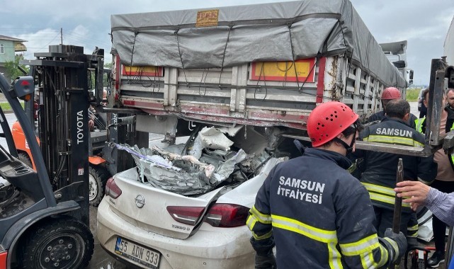 Samsun'da dehşete düşüren kaza: Baba öldü, kızı ağır yaralandı 