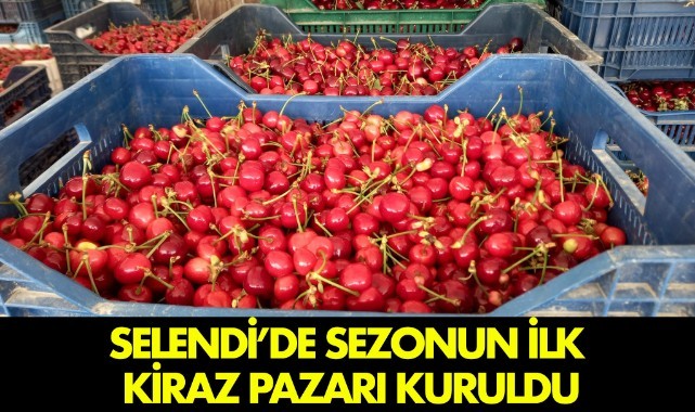 Selendi’de sezonun ilk kiraz pazarı kuruldu
