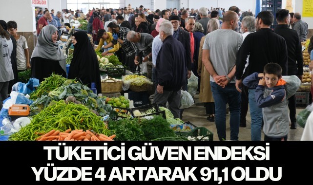 Tüketici güven endeksi yüzde 4 artarak 91,1 oldu