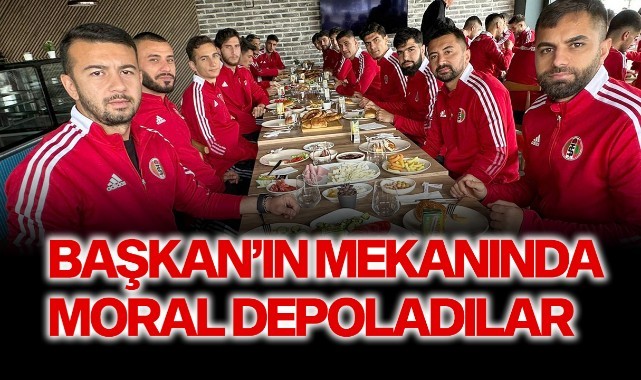 Turgutlusporlu futbolcular başkanın mekanında moral depoladı