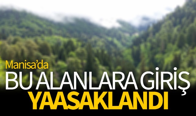 Manisa'da bu alanlara girmek yasaklandı