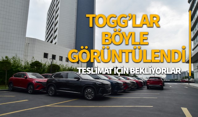  İstanbul'da teslimat için bekleyen Togg'lar görüntülendi