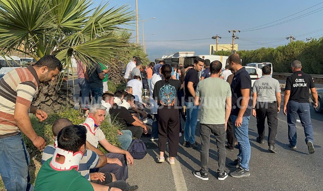 Turgutlu'da işçi servisi devrildi yaralılar var!