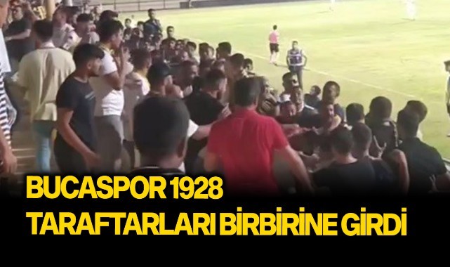 Bucaspor 1928 taraftarları birbirine girdi