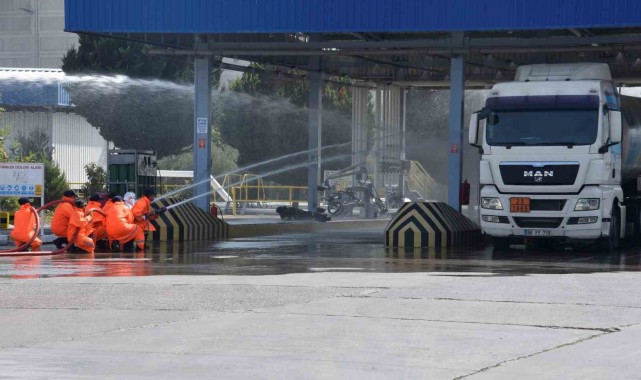 İzmir'deki dolum tesisinde nefesleri kesen tatbikat