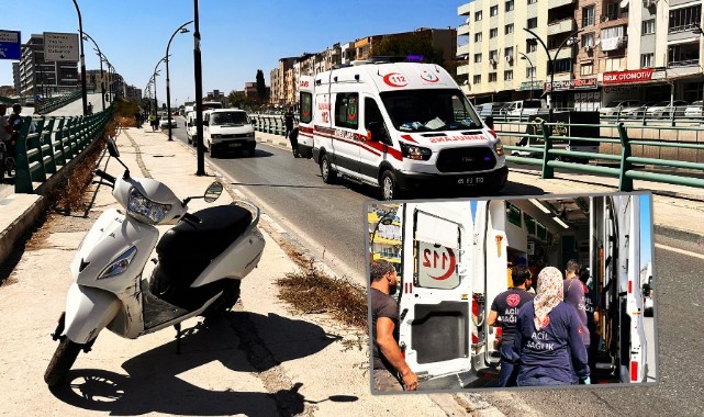 Kaldırıma çarpıp devrilen motosikletteki 2 kişi yaralandı