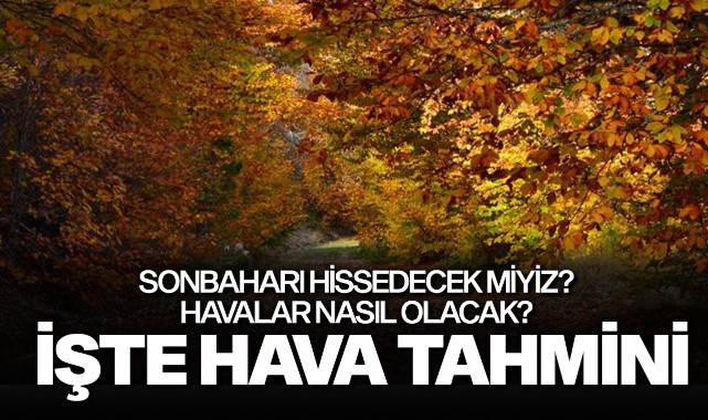Sonbaharı hissedecek miyiz? Havalar nasıl olacak? İşte hava tahmini