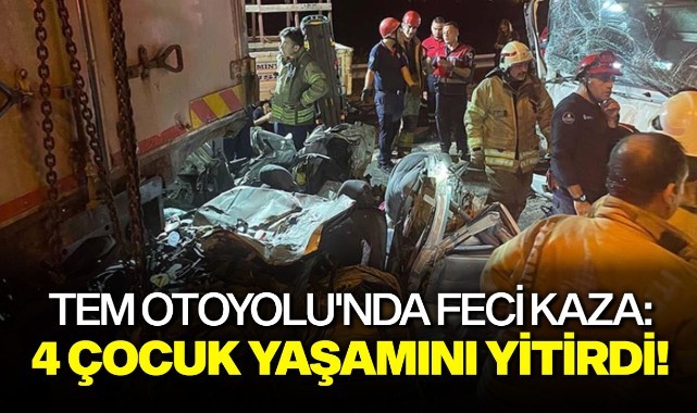 TEM Otoyolu'nda feci kaza: 4 çocuk yaşamını yitirdi!