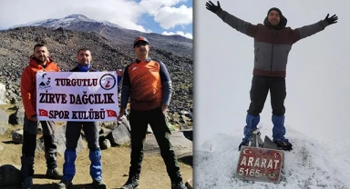 Turgutlulu dağcılar 5137 metrelik Ağrı Dağı'nın zirvesinde