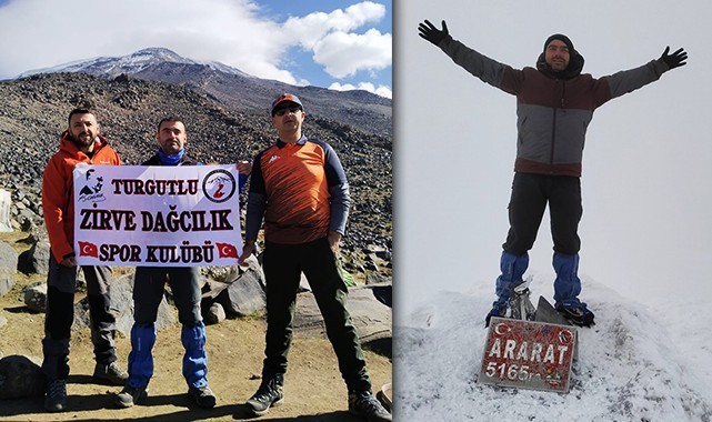 Turgutlulu dağcılar 5137 metrelik Ağrı Dağı'nın zirvesinde