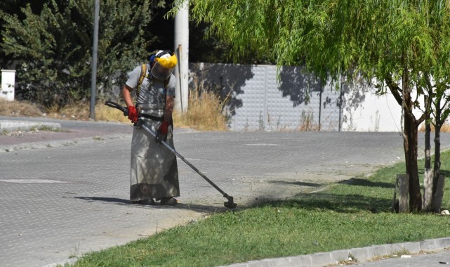 Yunusemre'den yeşil alanlarda bakım çalışması