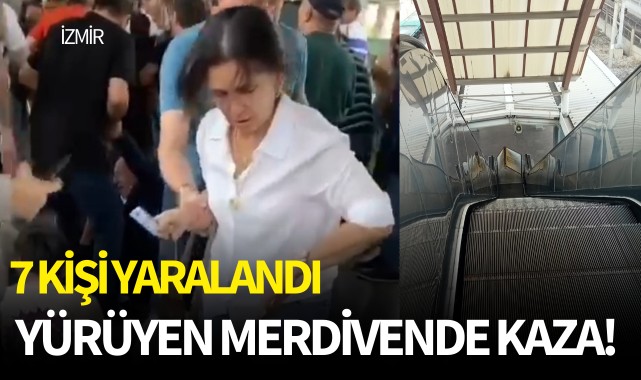 Yürüyen merdivende 7 kişi yaralandı!
