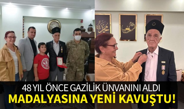 48 yıl önce gazilik ünvanını aldı madalyasına yeni kavuştu!