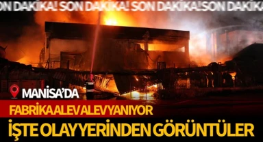 Kauçuk fabrikası alev alev yanıyor! İşte olay yerinden son görüntüler
