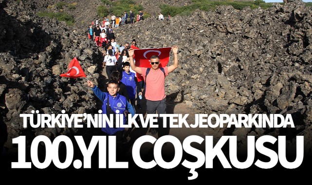 Türkiye'nin ilk ve tek jeoparkında Cumhuriyet Bayramı yürüyüşü