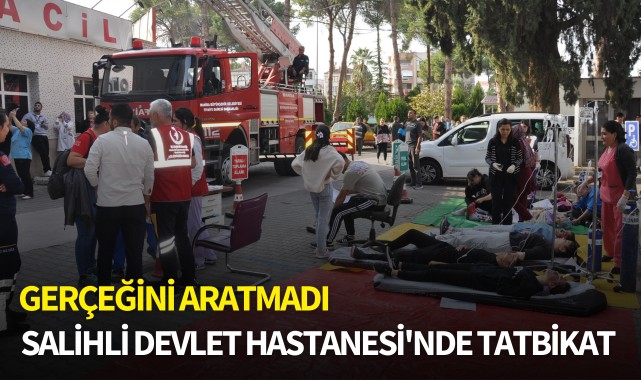 Salihli Devlet Hastanesi'nde tatbikat! Gerçeğini aratmadı