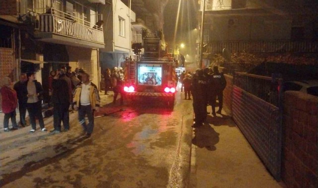 Devrilen sobadan yangın çıktı