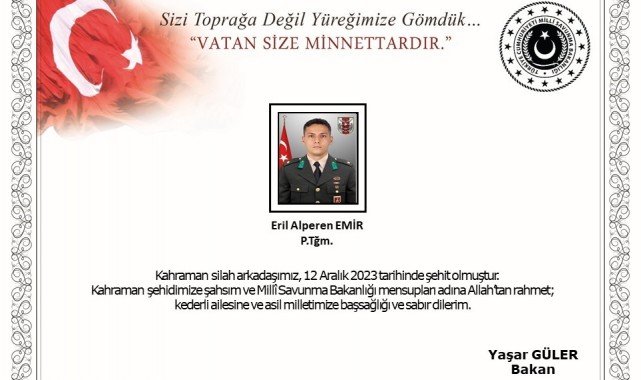 Pençe-Kilit operasyonu bölgesinde 1 asker şehit oldu
