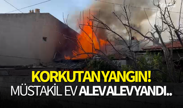 Korkutan yangın! Müstakil ev alev alev yandı..
