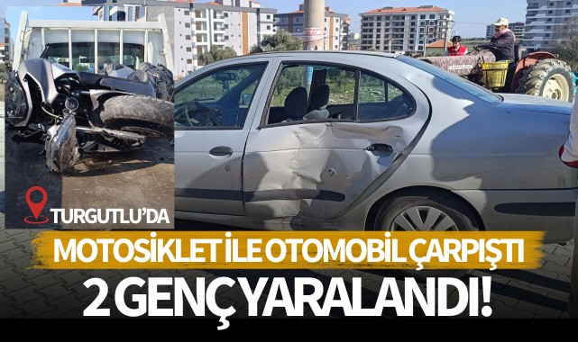 Turgutlu'da motosiklet ile otomobil çarpıştı: 2 genç yaralandı!