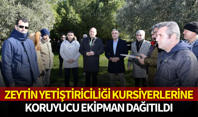 Zeytin yetiştiriciliği kursiyerlerine koruyucu ekipman dağıtıldı