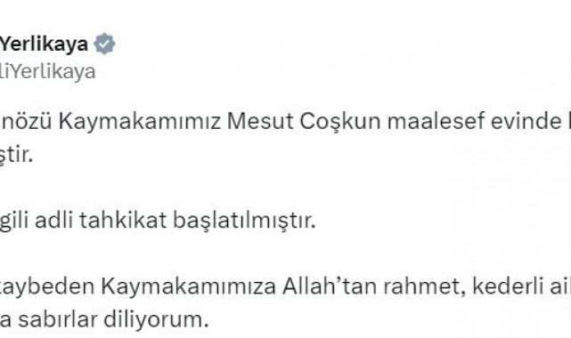 Bakan Yerlikaya: " Konuyla ilgili adli tahkikat başlatılmıştır"