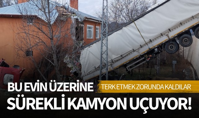 Bu evin üzerine sürekli kamyon uçuyor!