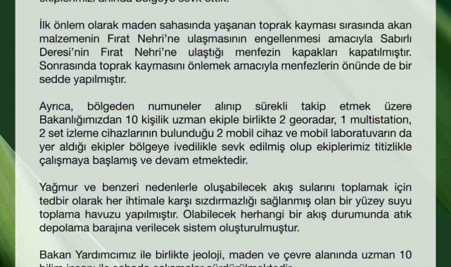 Çevre, Şehircilik ve İklim Değişikliği Bakanlığı: "Fırat Nehri'nde kirlilik tespit edilmedi"