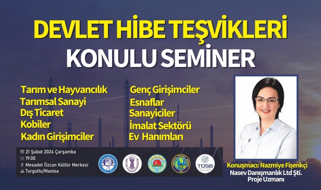 ''Devlet Hibe Teşvikleri" konulu seminer gerçekleştirilecek