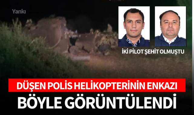 Düşen helikopterin enkazından ilk görüntüler