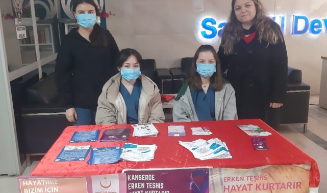 İlçede kanser için farkındalık standı açıldı