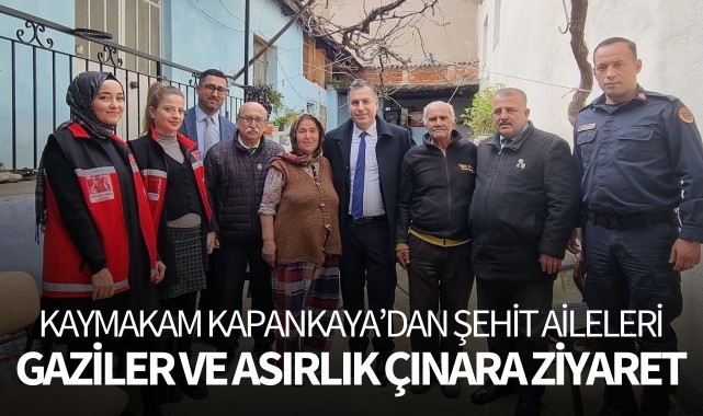 Kaymakam Kapankaya'dan şehit aileleri, gaziler ve asırlık çınara ziyaret