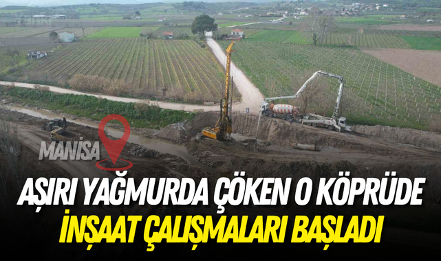 Aşırı yağmurda çöken o köprüde inşaat çalışmaları başladı