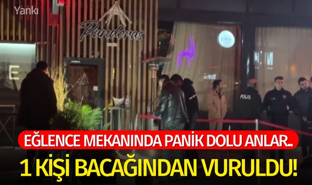 Eğlence mekanında panik dolu anlar..1 kişi bacağından vuruldu!