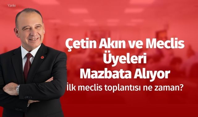 Başkan Akın ve meclis üyeleri mazbatalarını alıyor