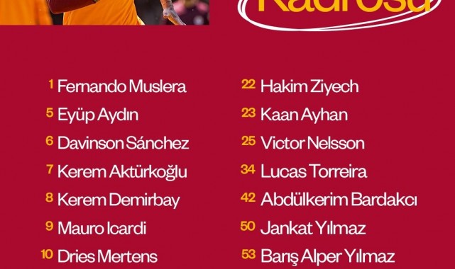 Galatasaray'ın kamp kadrosu belli oldu