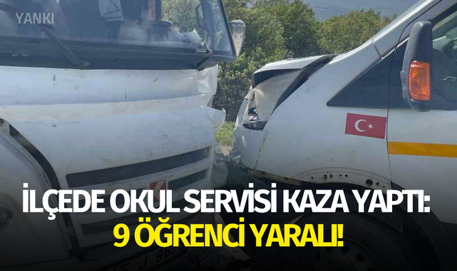 İlçede okul servisi kaza yaptı: 9 öğrenci yaralı!