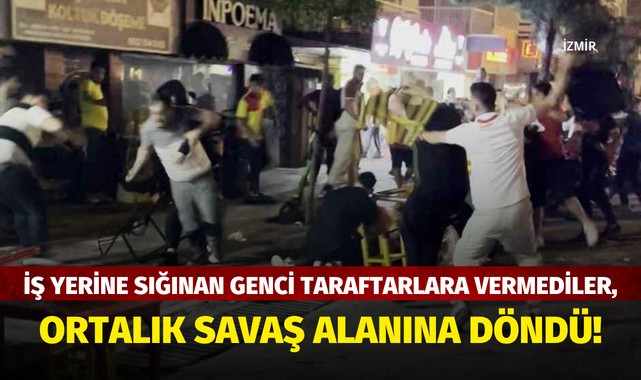 İş yerine sığınan genci taraftarlara vermediler, ortalık savaş alanına döndü!