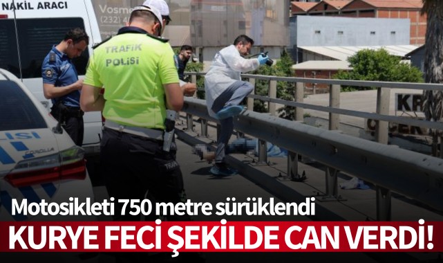 Motosikleti 750 metre sürüklendi, yeni mezun kurye can verdi!