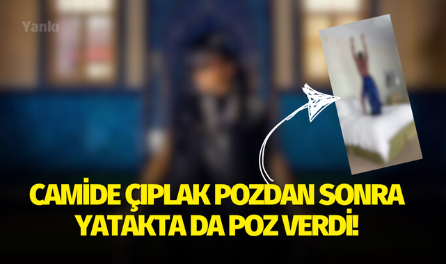 Camide çıplak pozdan sonra yatakta da poz verdi!