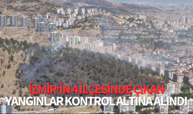 İzmir'in dört ilçesinde çıkan yangınlar kontrol altına alındı