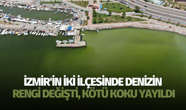 İzmir'in iki ilçesinde denizin rengi değişti, kötü koku yayıldı