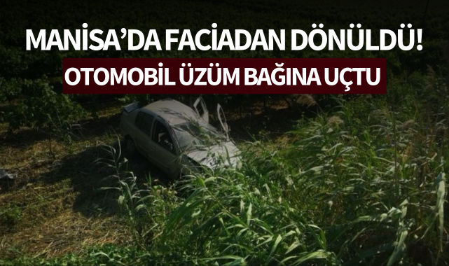 Manisa'da faciadan dönüldü: Üzüm bağına uçtu!