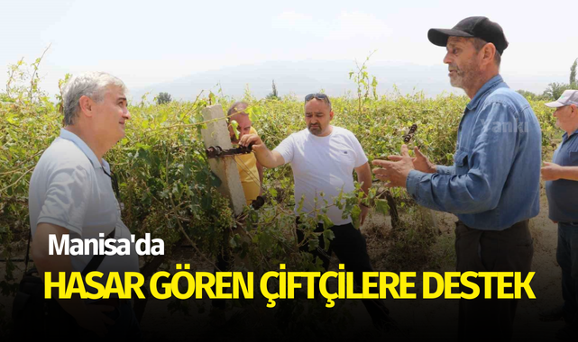 Manisa'da hasar gören çiftçilere destek