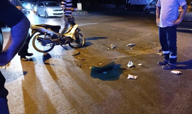 Kamyonet ile motosiklet çarpıştı: 1 ağır yaralı