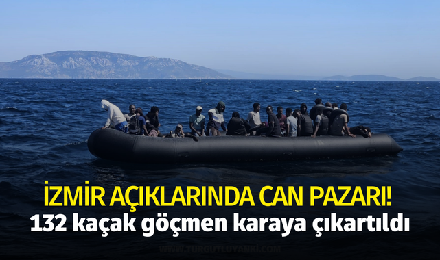 İzmir açıklarında can pazarı! 132 kaçak göçmen karaya çıkartıldı