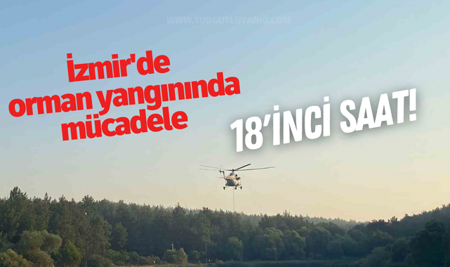 İzmir'de orman yangınında mücadele 18'inci saatte